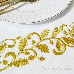 Oak Border Machine Embroidery Design - 2 sizes