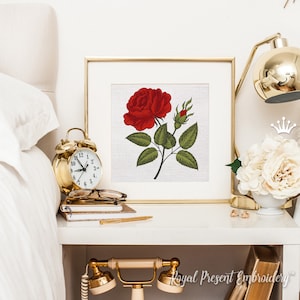 Vintage rose flower Machine Embroidery Design - 4 sizes