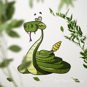 Cartoon Rattlesnake Machine Embroidery Design - 4 tailles