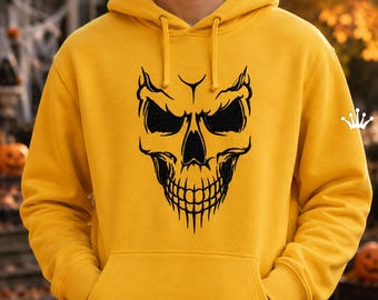 Smiling Skull Machine Embroidery Design, Halloween Skull