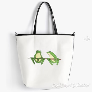 Two Frogs machine Embroidery Design - 2 sizes