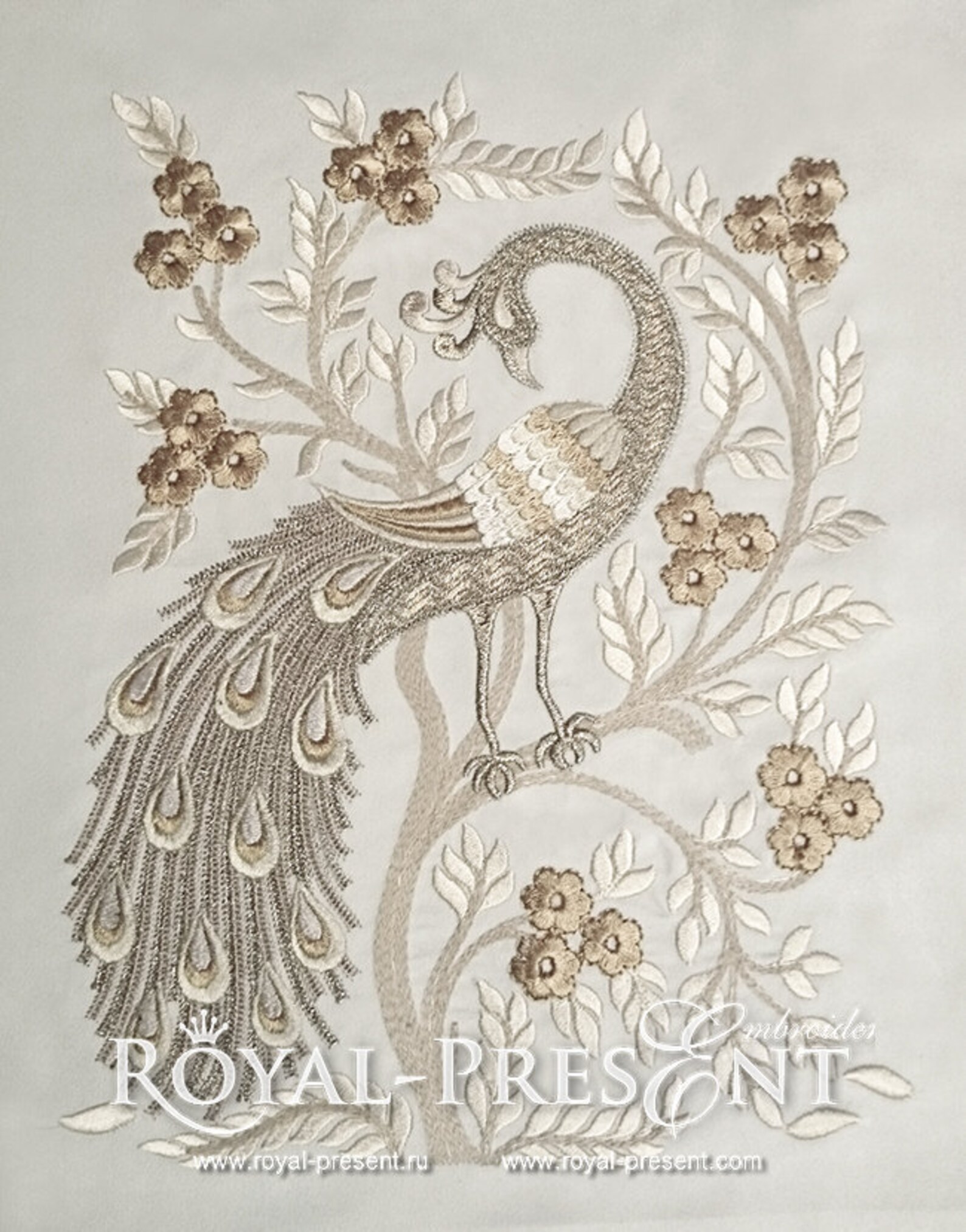 Machine Embroidery Design Peacock 3 sizes Etsy