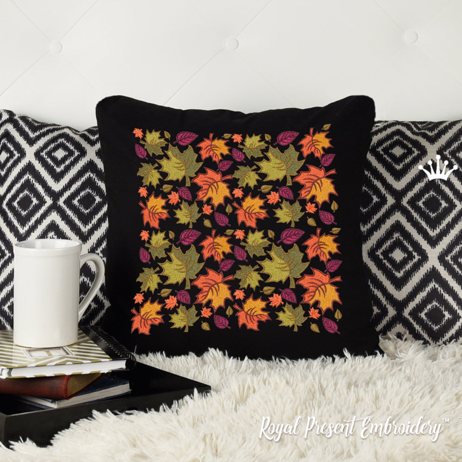Autumn Leaves Machine Embroidery Design - 2 Sizes - Etsy
