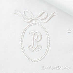 3D frame with bow Machine embroidery design