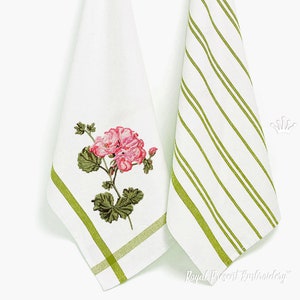 Geranium-Maschinenstickerei-Design