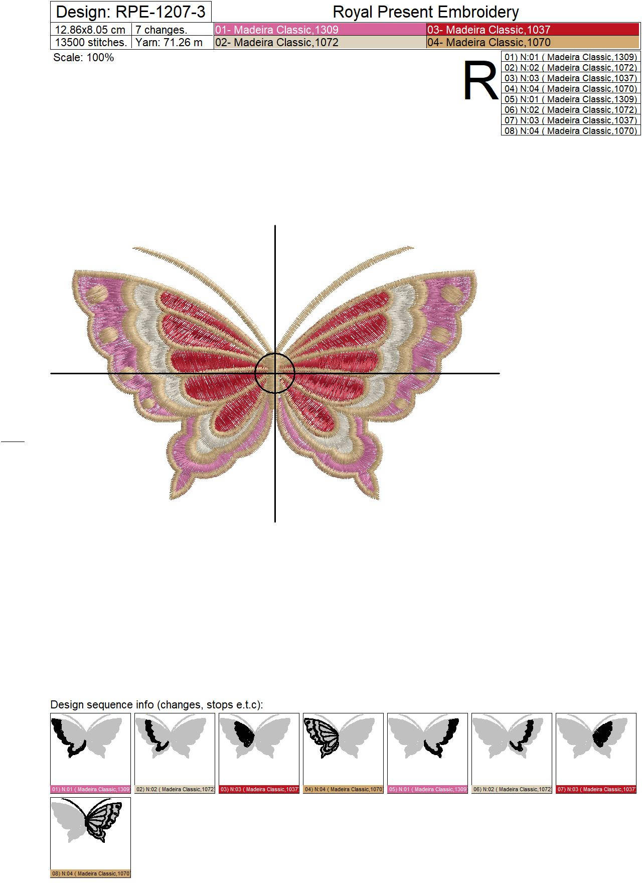 Butterfly Machine Embroidery Design 3 Sizes - Etsy
