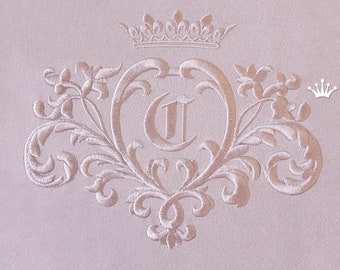 Máquina de bordar Diseño Oro Monograma En Blanco 3D - 2 tamaños