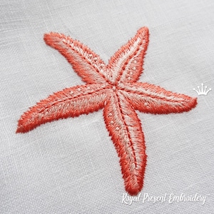 Tiny Red Starfish Machine Embroidery Design