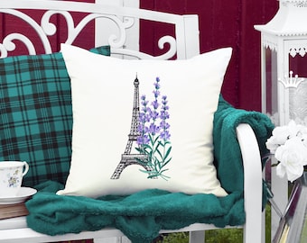 Eiffel Tower with Lavender Machine Embroidery Design - 8 sizes