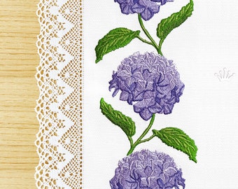 Hydrangea border Machine Embroidery Design