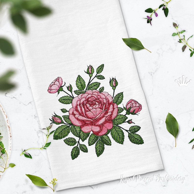 Machine Embroidery Rag Roses Traditional Roses Machine Embroidery Design - 4 Sizes - Etsy