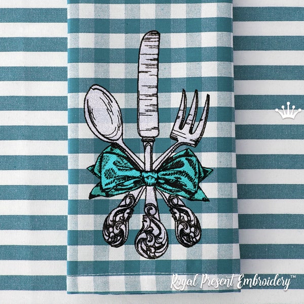 Cutlery Machine embroidery design - 3 sizes