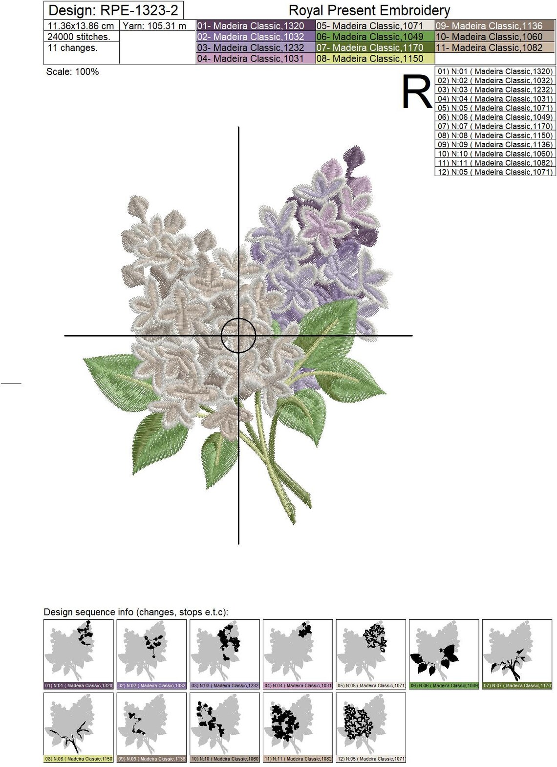 Lilac Branch Machine Embroidery Design - 2 Sizes - Etsy