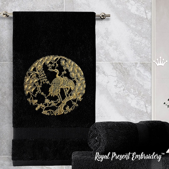 Traditional Chinese Machine Embroidery Design Herons Etsy