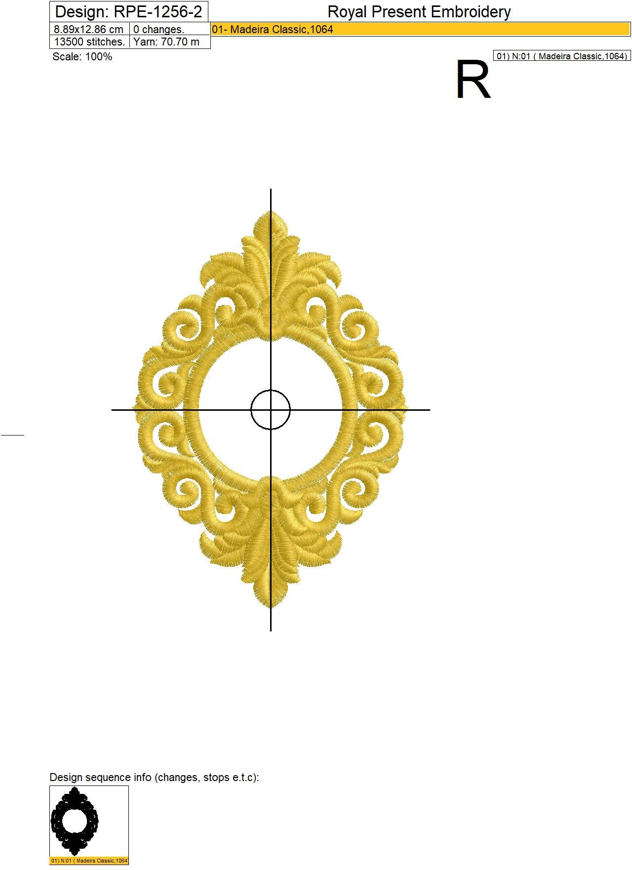 Gold Baroque Monogram Frame Machine Embroidery Design - 4 Sizes - Etsy