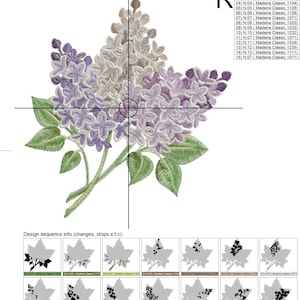 Lilac Machine Embroidery Design - 2 Sizes - Etsy
