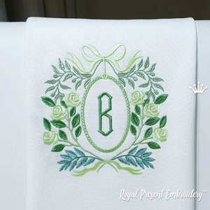 Frame with Roses Machine Embroidery Design - 5 sizes
