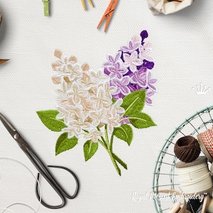 Lilac Branch Machine Embroidery Design - 2 Sizes - Etsy