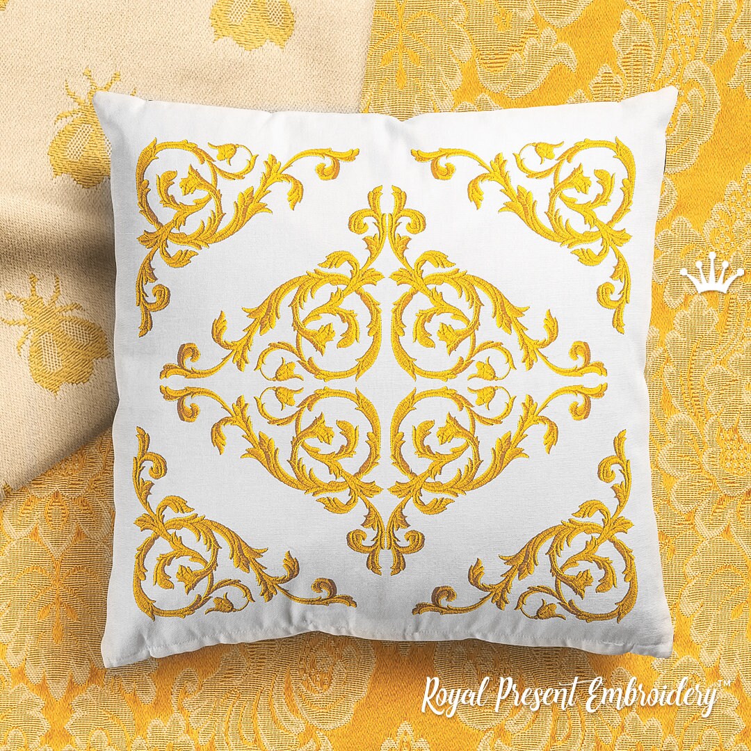 Vintage Damask Element Machine Embroidery Design 6 Sizes Etsy