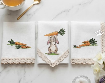 Bunny with carrots for small hoops set machine embroidery designs - 4 sizes