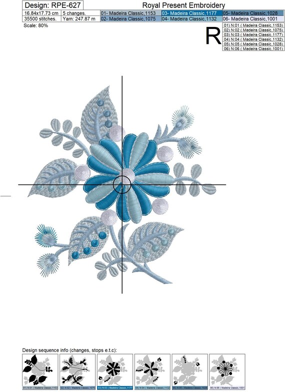 3D Fantasy Flower Bouquet Machine Embroidery Design, 2 Sizes, 5x7