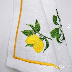 Machine Embroidery Design Lemon Branch - 2 sizes