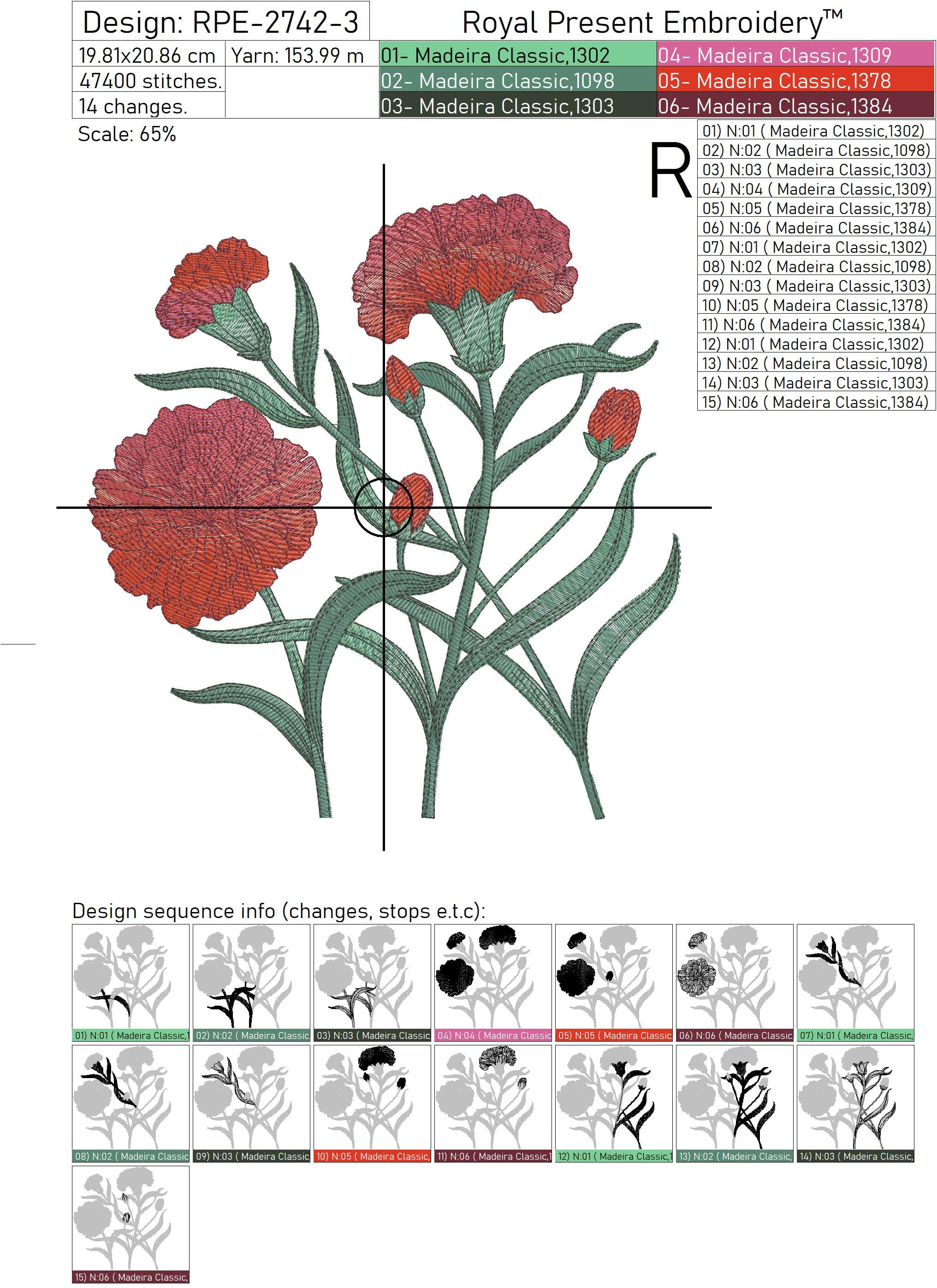 Carnation Embroidery