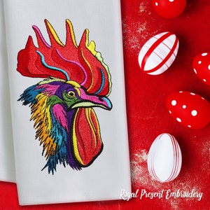 Peeking Rooster 3D Layered SVG for Cardstock/ Colorful Chicken