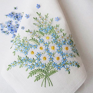 Daisies and Forget-me-nots Set of 3 Machine Embroidery Designs