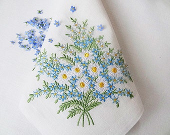 Daisies and Forget-me-nots Set of 3 Machine Embroidery Designs