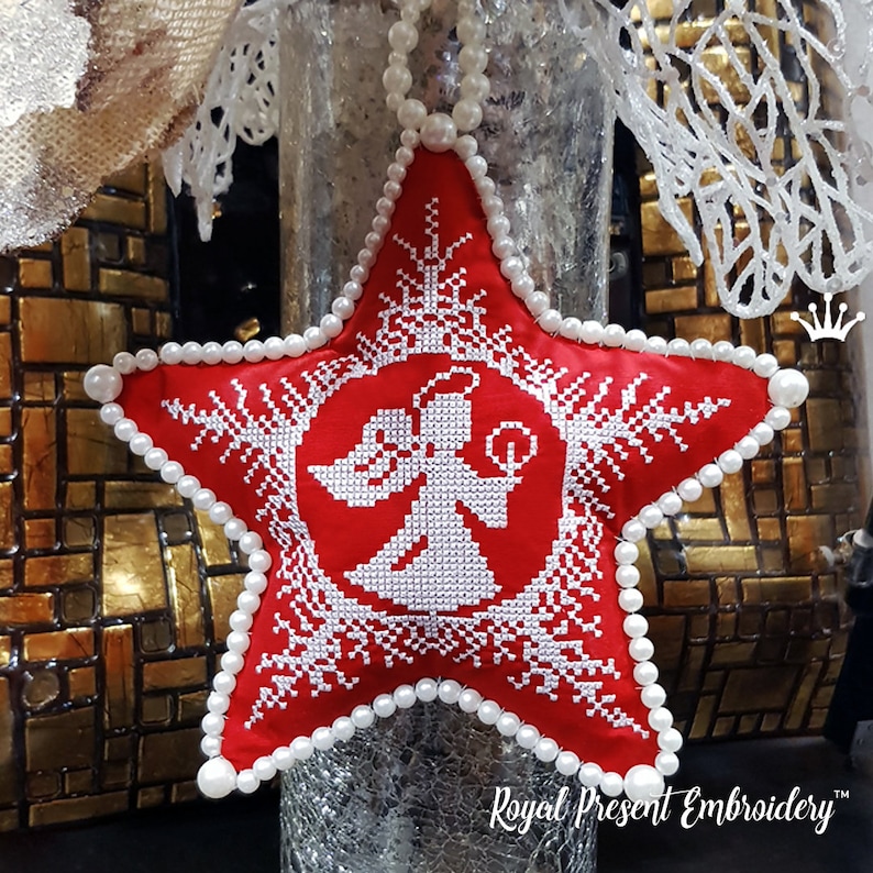 Christmas Angel Crossstitch Machine Embroidery Design 4 Etsy