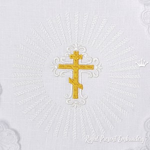 Cross with glow Machine Embroidery Design - 3 sizes