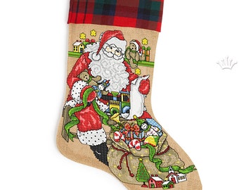 Christmas socking Cross-stitch Machine Embroidery Design