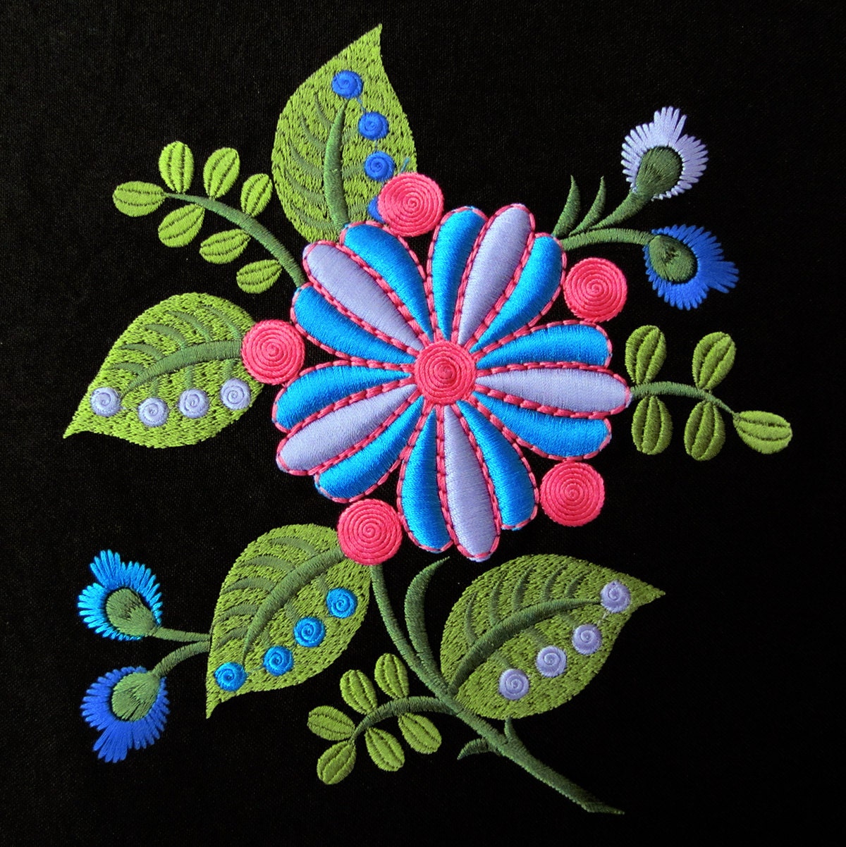 Machine Embroidery Design Fantastic Flowers 3d 2 Sizes Etsy