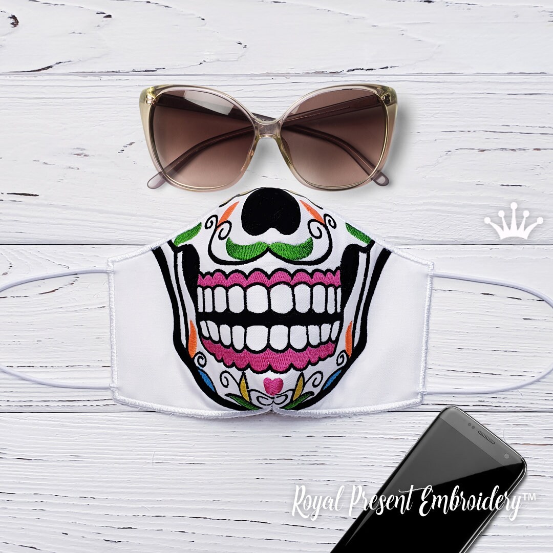 Sugar Skull Mask Machine Embroidery Sugar Skull Mask Machine Embroidery