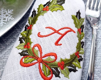 Machine Embroidery Design Christmas Monogram Blank