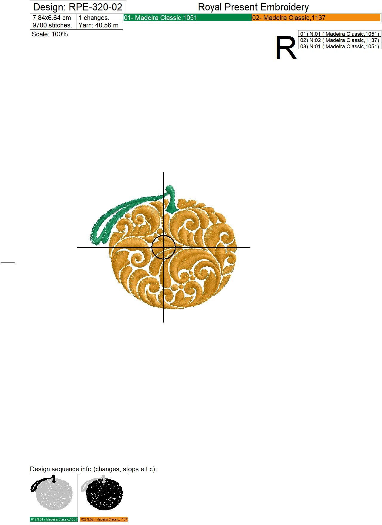 Ornate Mandarin Machine Embroidery Design 3 Sizes | Etsy