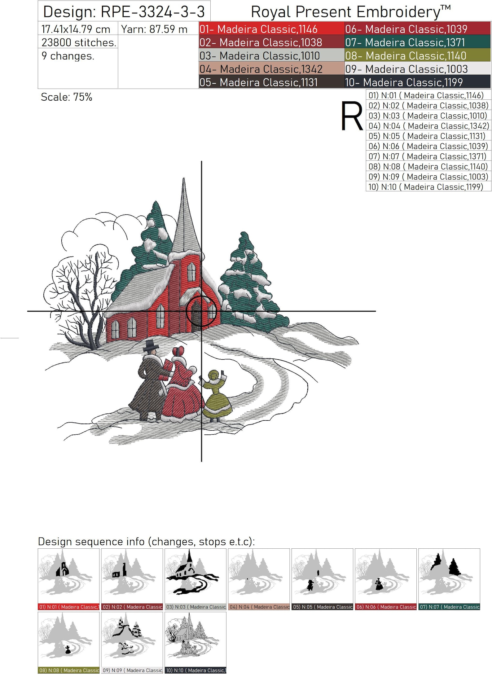 Vintage Christmas Scene Machine Embroidery Designs 4 Sizes Etsy