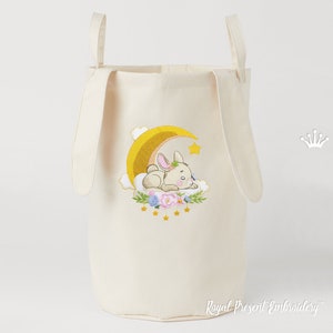 Bunny sleeps on the moon embroidery design - 5 sizes