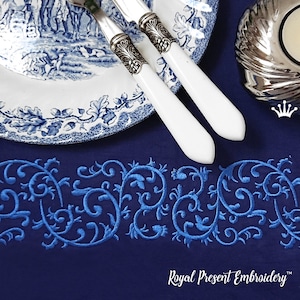 Blue Infinity border Machine Embroidery Design - 2 sizes