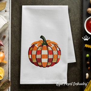 Patchwork Pumpkin Machine Embroidery Design - 3 sizes