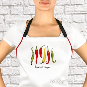 Tabasco peppers machine embroidery design - 2 sizes