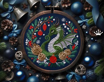 New Year's Dragon Machine Embroidery Design - 3 sizes