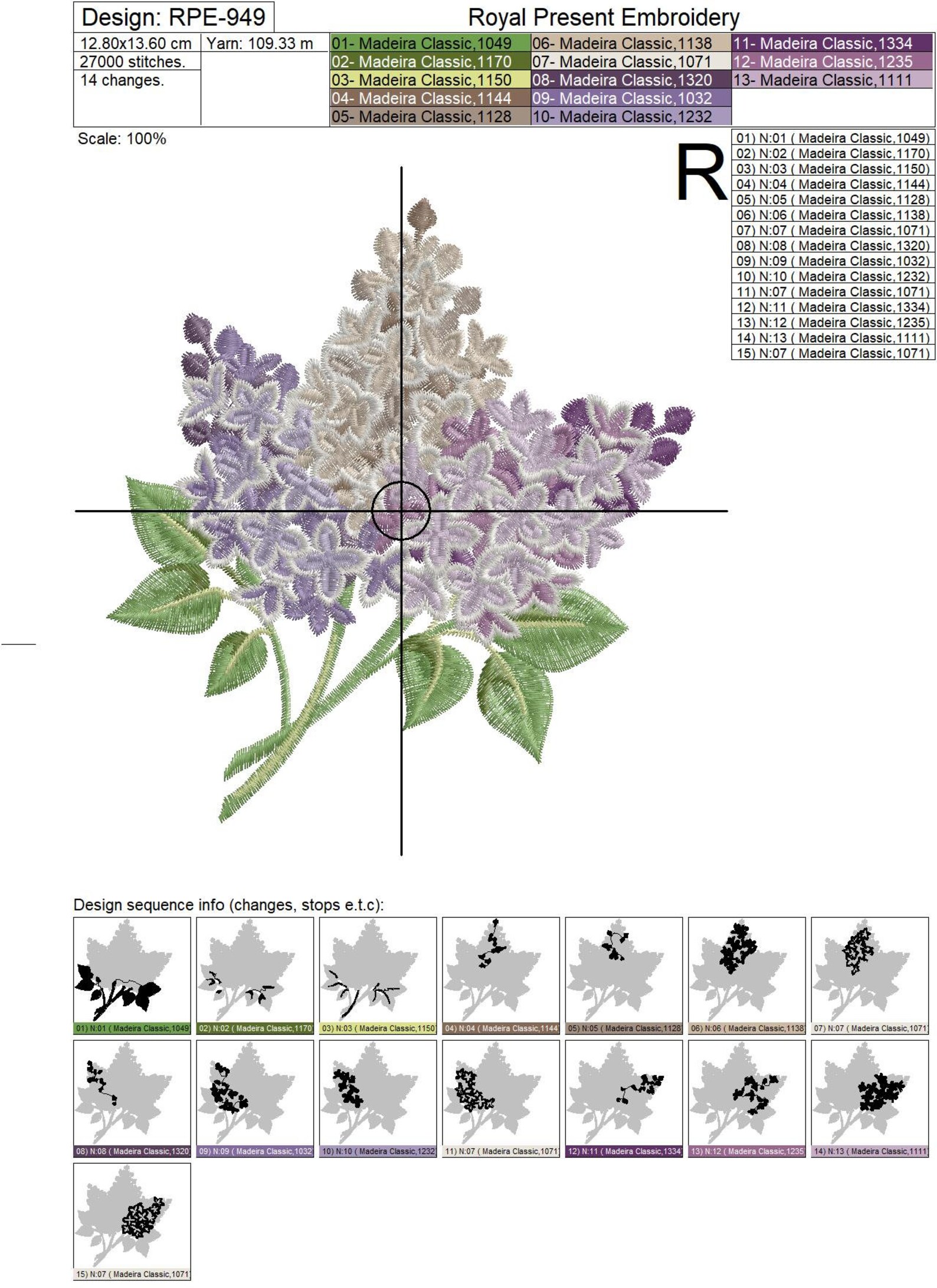 Lilac Machine Embroidery Design - 2 Sizes - Etsy