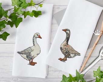 Two Country Geese set Machine Embroidery Designs - 3 sizes