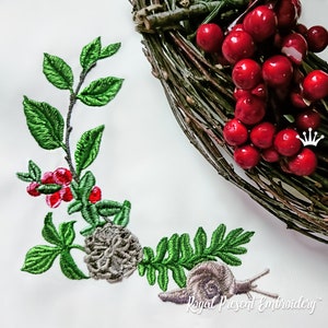 Forest Element corner Machine Embroidery Design - 2 sizes