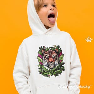 Tropical Tiger Machine Embroidery Design - 5 sizes