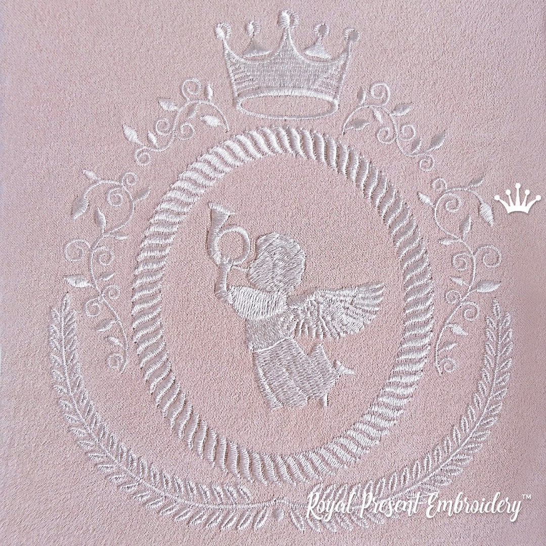 Vintage Heraldic Blank Monogram Machine Embroidery Design - Etsy