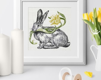 Machine Embroidery Design Spring Bunny