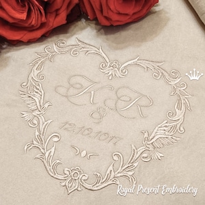 Wedding Monogram Blank Machine Embroidery Design - 10 sizes